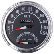 MCS FL speedo/tachometer '73-84 face' black - 1:1 kmh