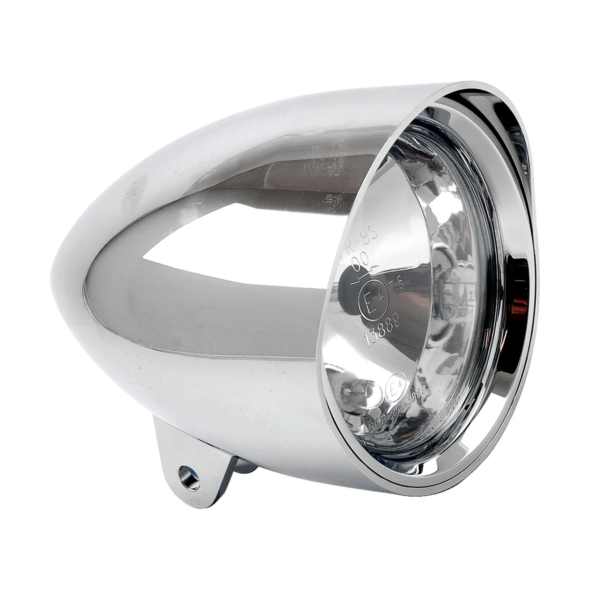 MCS Smoothie 5-3/4" headlamp with round visor - Chrome