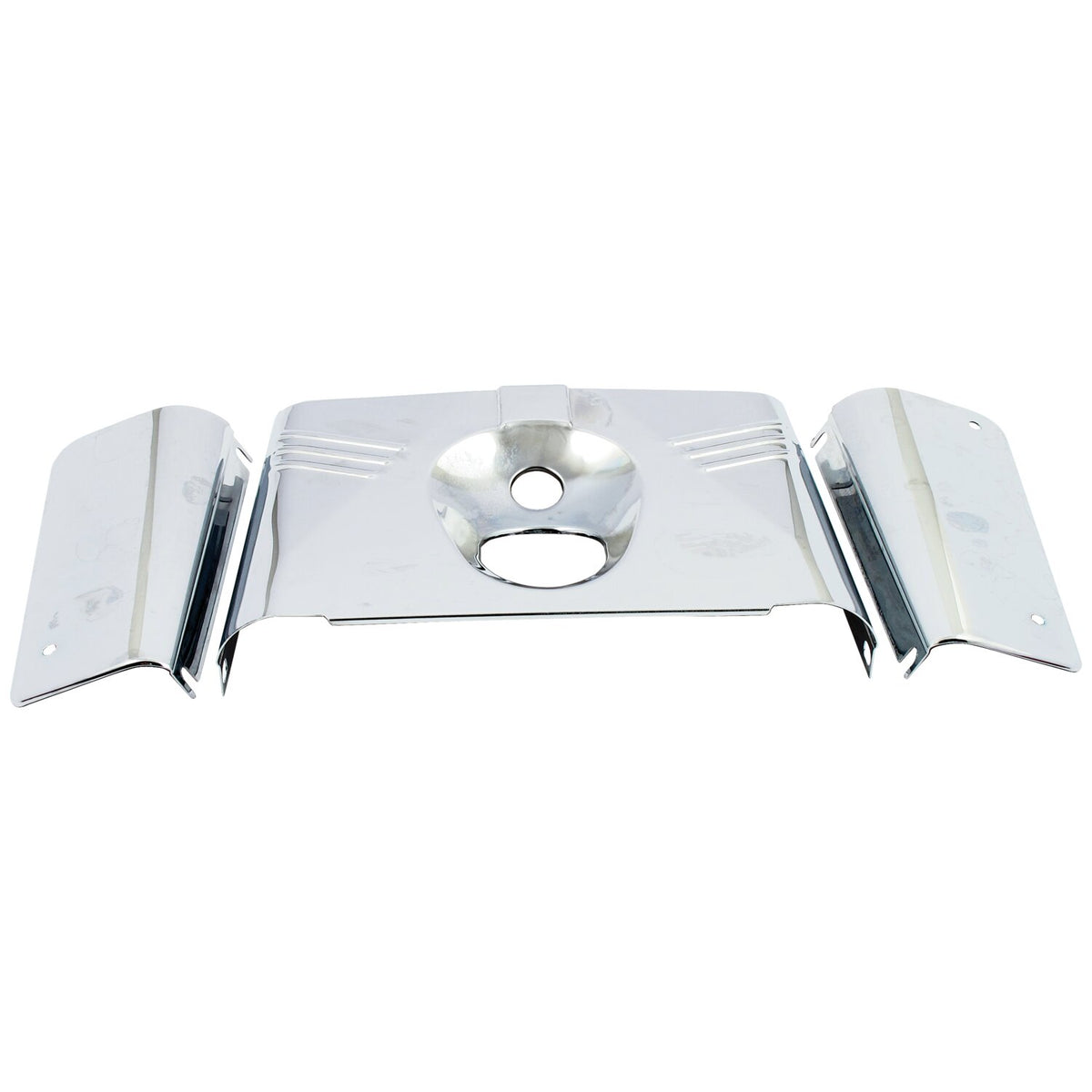 MCS Fork panel kit 3-piece - Ribbed - Chrome