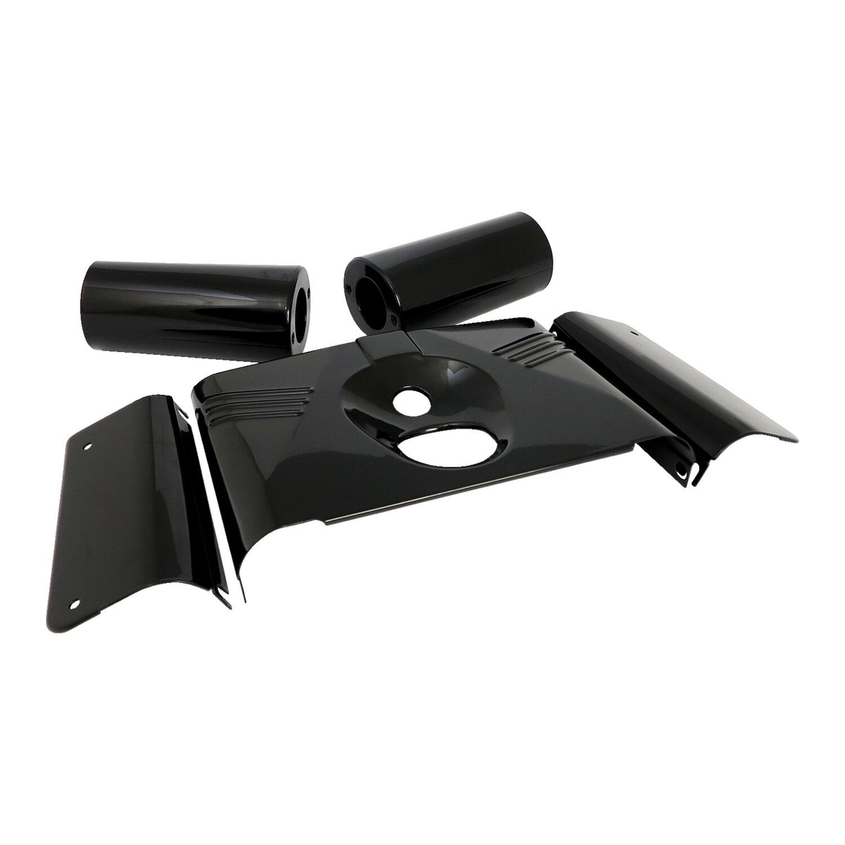 MCS Fork panel kit 5-piece - Ribbed - Gloss black