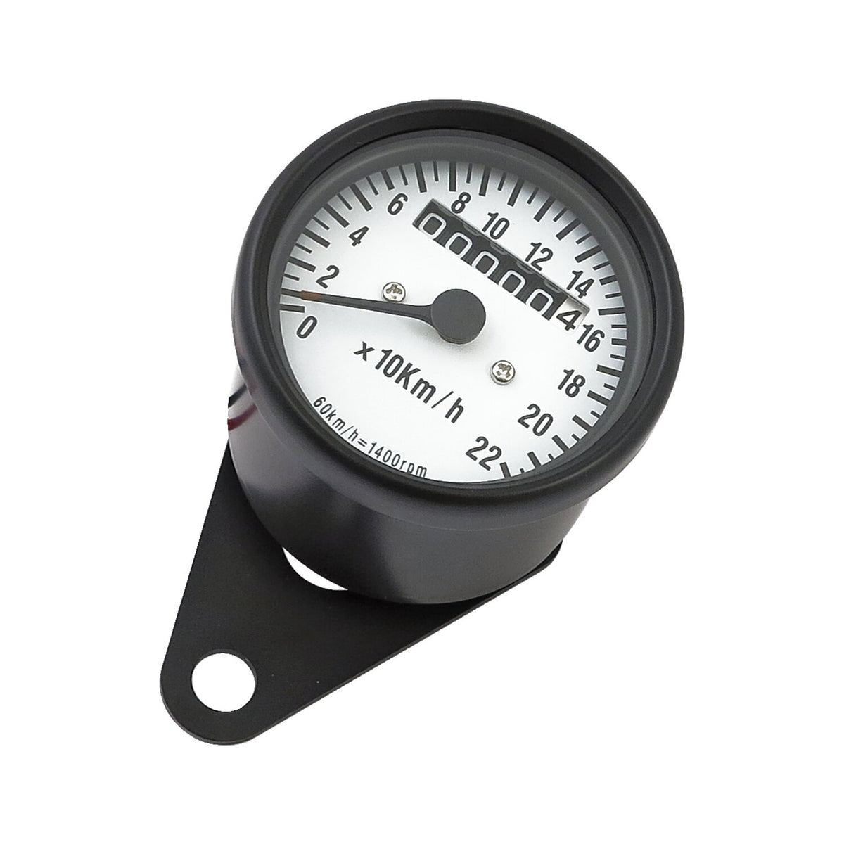 MCS Mini speedometer 2:1 KHm black with white face plate