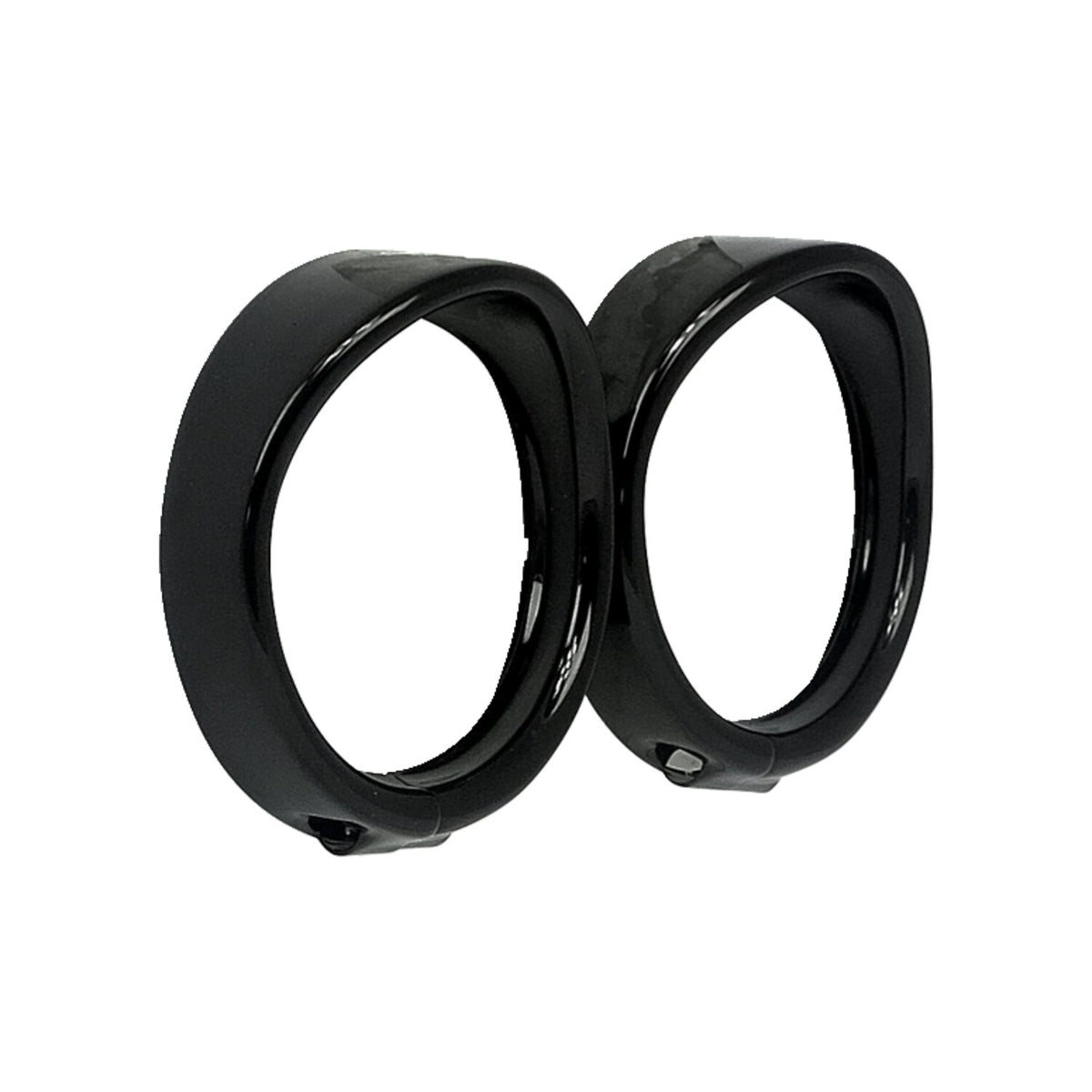 MCS Recessed trim rings with visor - turn signals - Gloss black