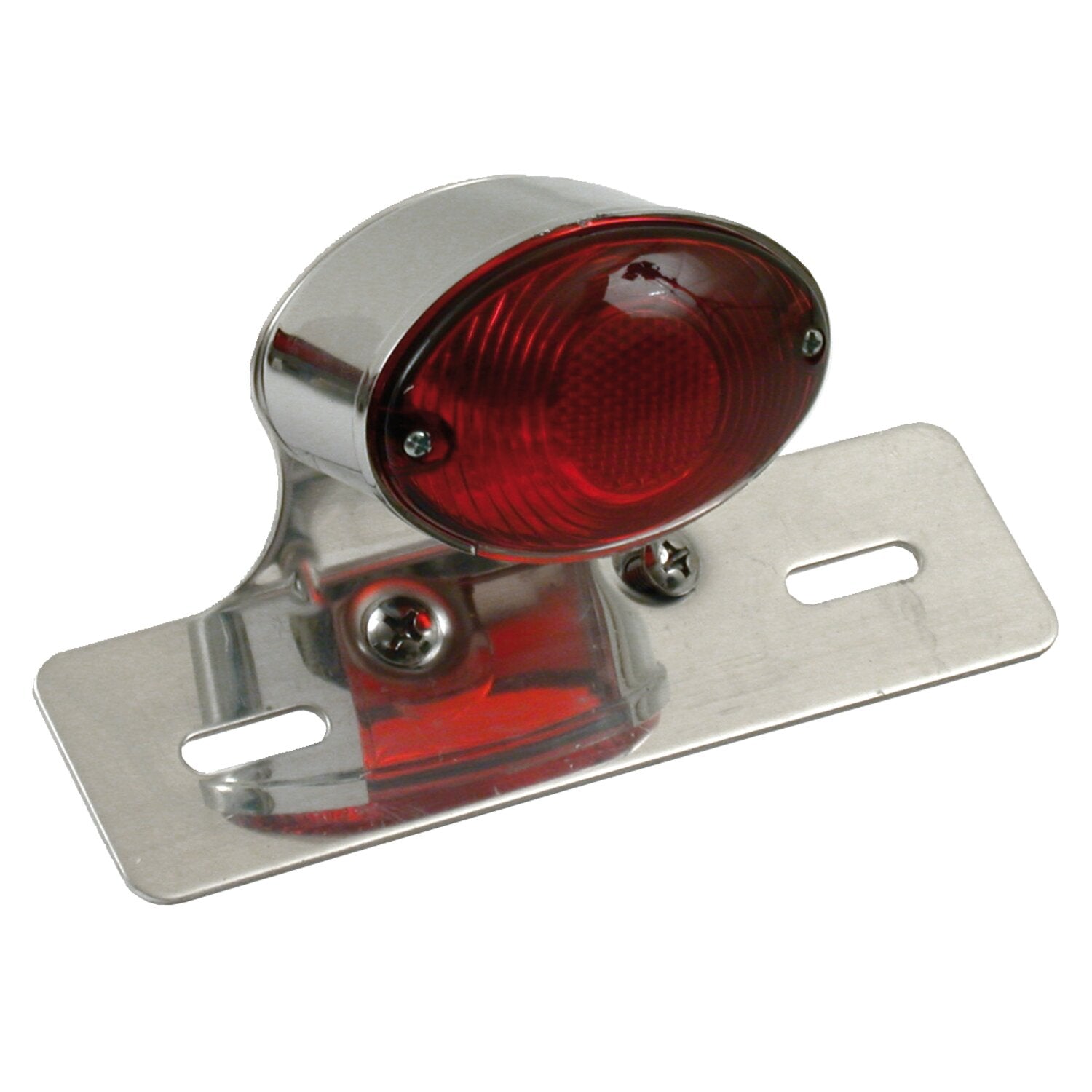 MCS Medium cateye taillight - Chrome - Aluminum bracket