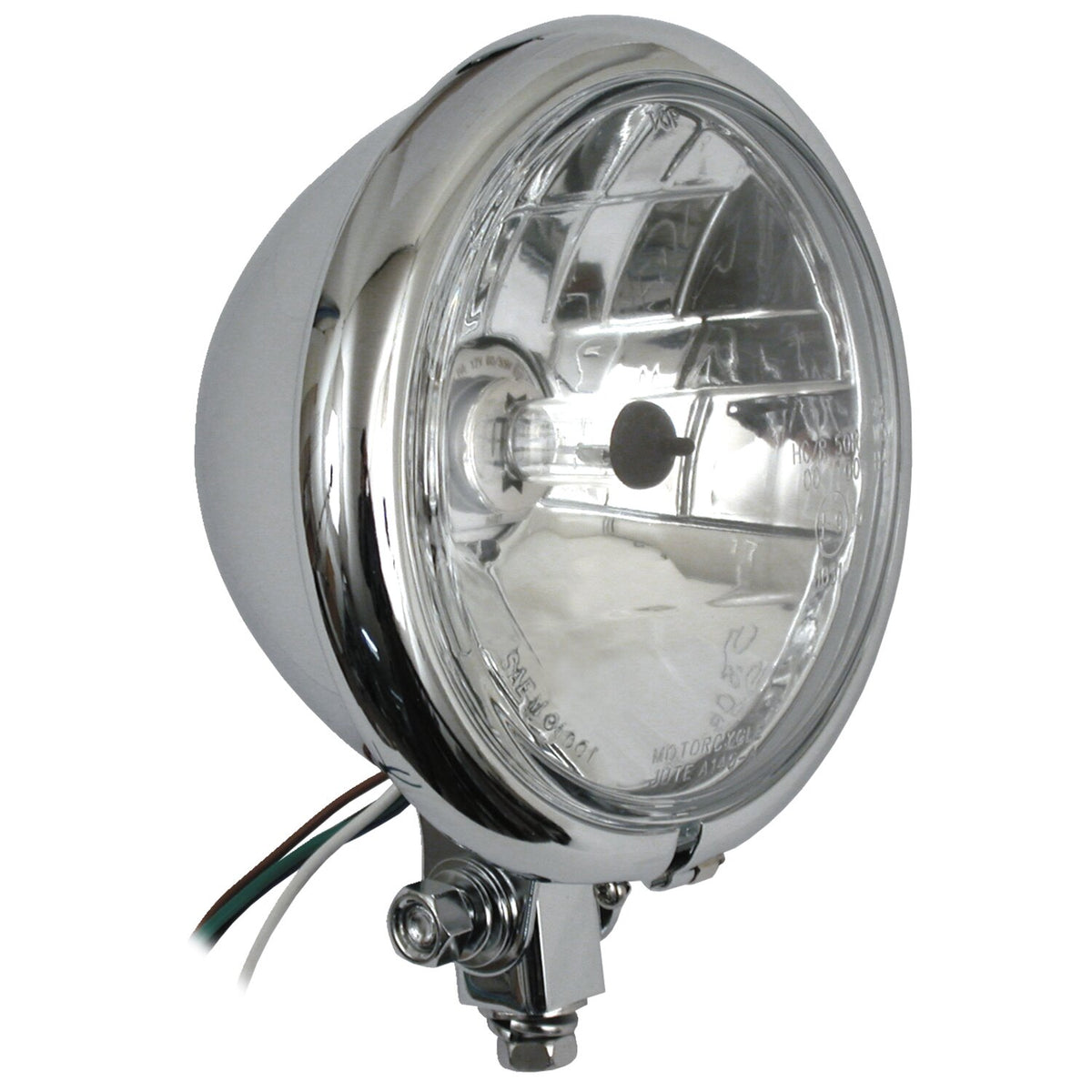 MCS Bates style 5-3/4" prismic H4 headlamp - Chrome