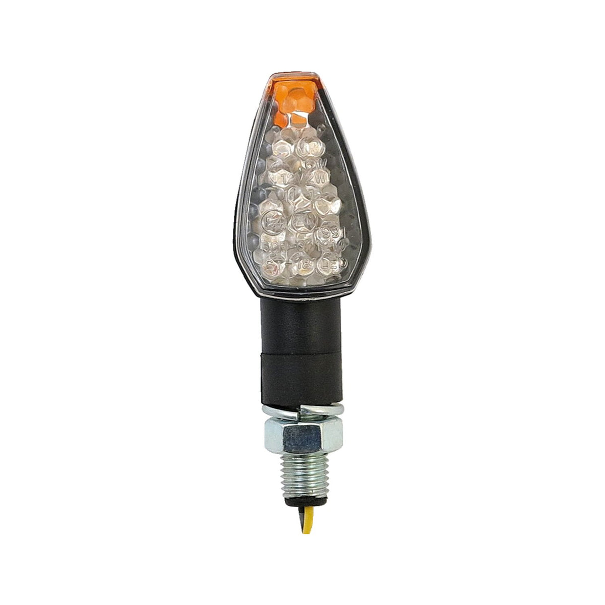 MCS Peak mini LED turn signals - 20mm stem - Clear lens