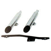 Paughco Replacement muffler kit - Slash cut - Chrome