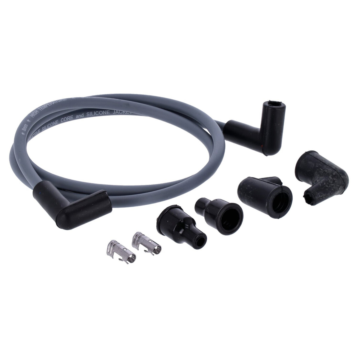 Dynatek univ - 8mm spark plug wire set 90° plug boot - Gray