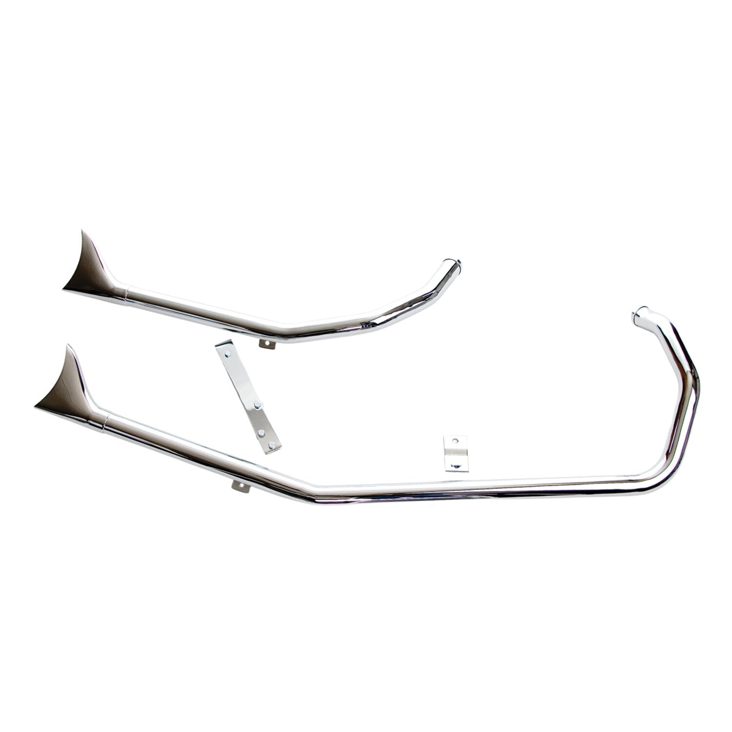 Paughco Upswept Fishtail exhaust - Chrome