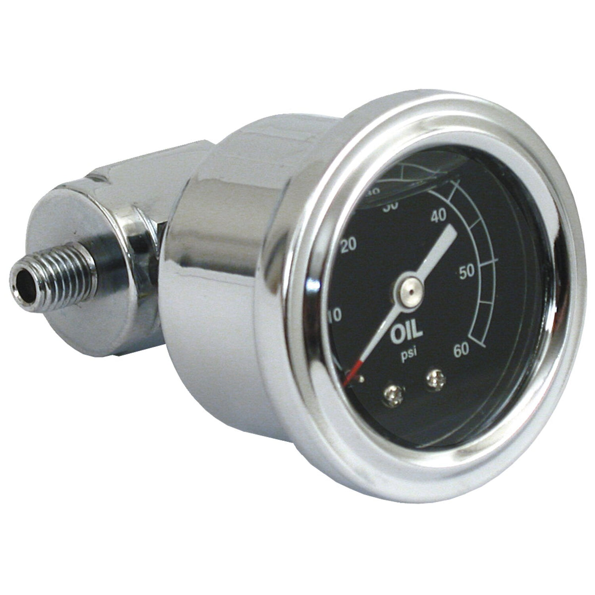 MCS Oil pressure gauge kit rocker box 0-60 PSI - Chrome