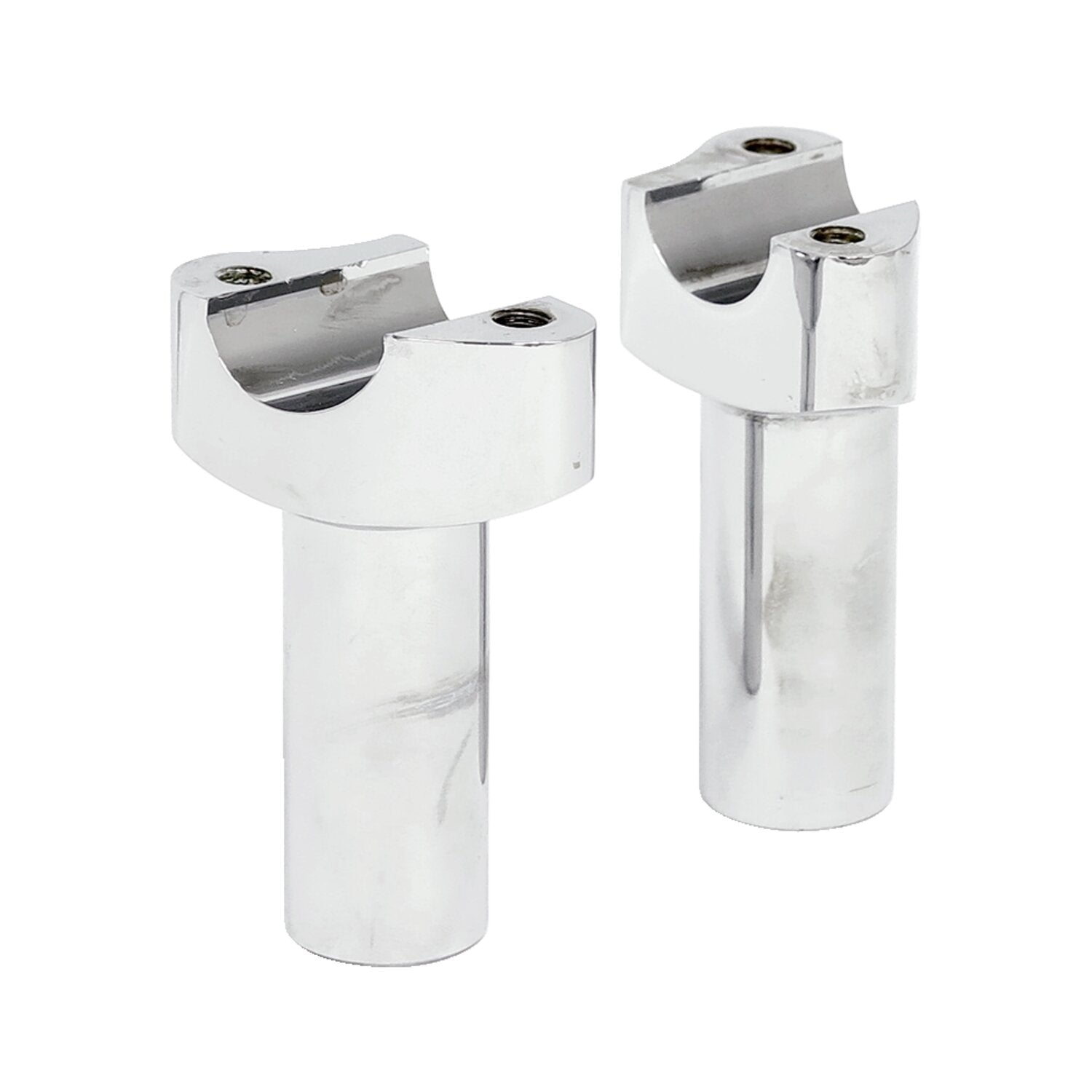 MCS Forged aluminum risers straight 3-1/2" rise - Chrome