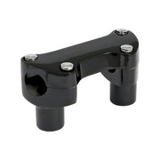 MCS 2" rise handlebar riser set + top clamp with lip - Black
