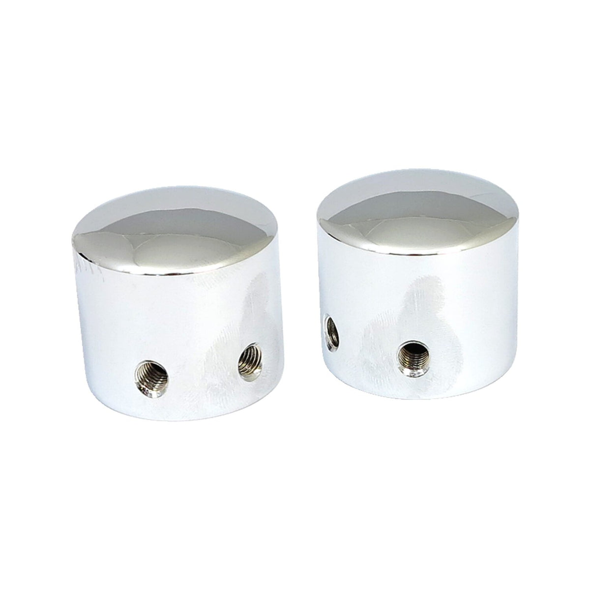 MCS Front axle nut cap kit - Chrome - Domed