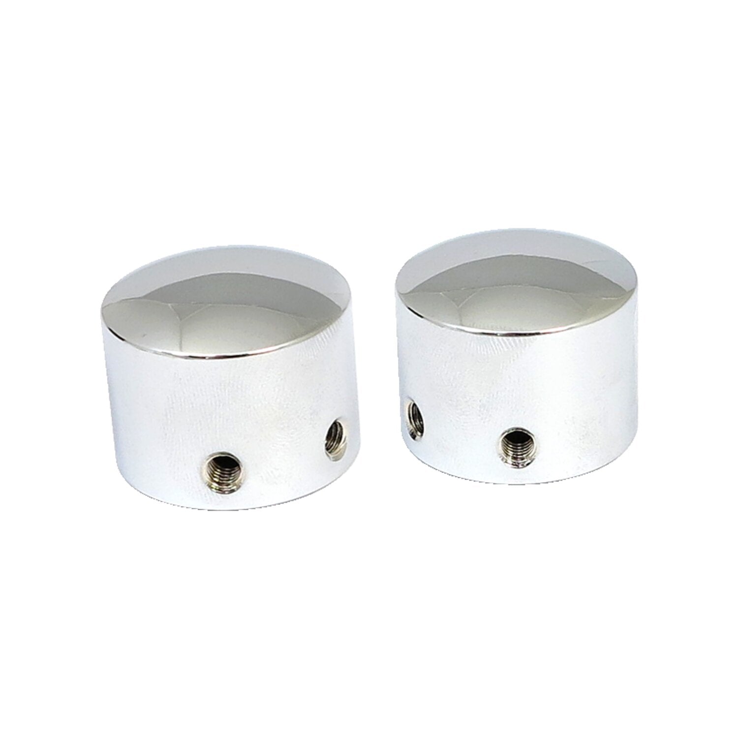MCS Front axle nut cap kit - Chrome - Domed