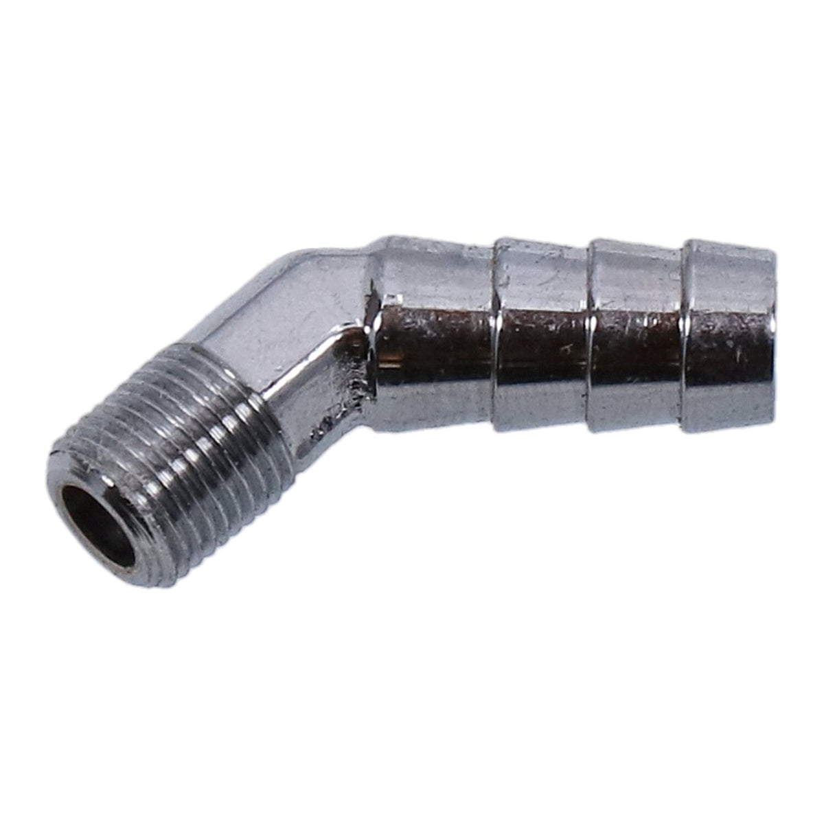 Gardner-Westcott Oil line fitting 45 degree - 1/8"-27 NPT to 3/8" - Chrome