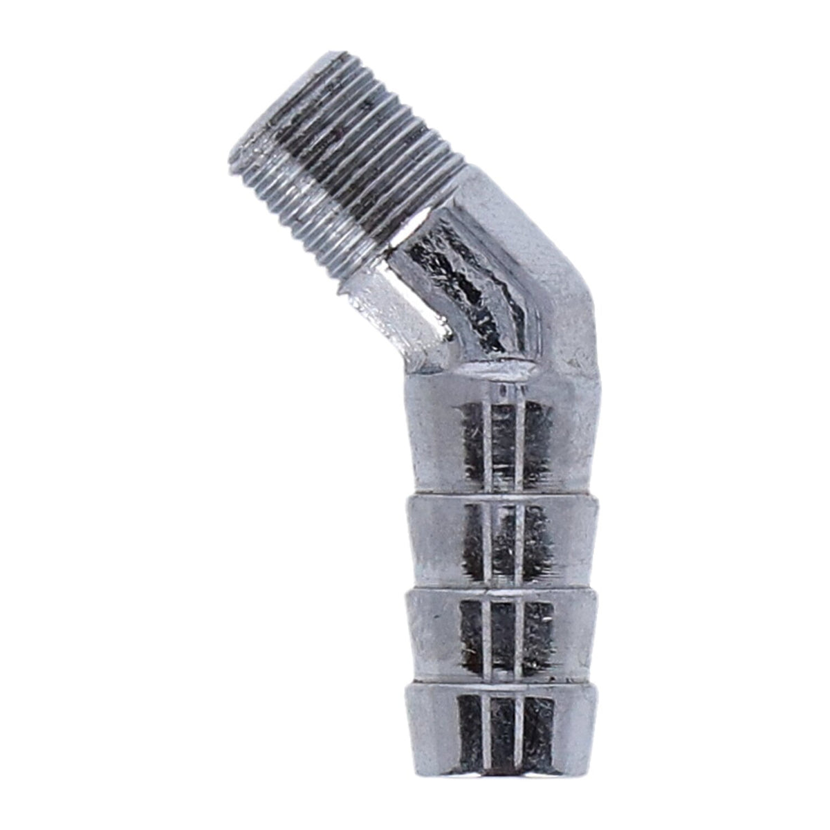 Gardner-Westcott Oil line fitting 45 degree - 1/8"-27 NPT to 3/8" - Chrome