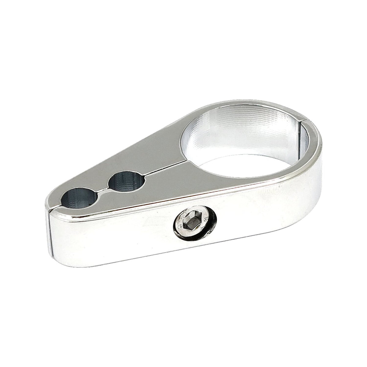 MCS 2-piece frame cable clamp - Throttle/Idle - Chrome