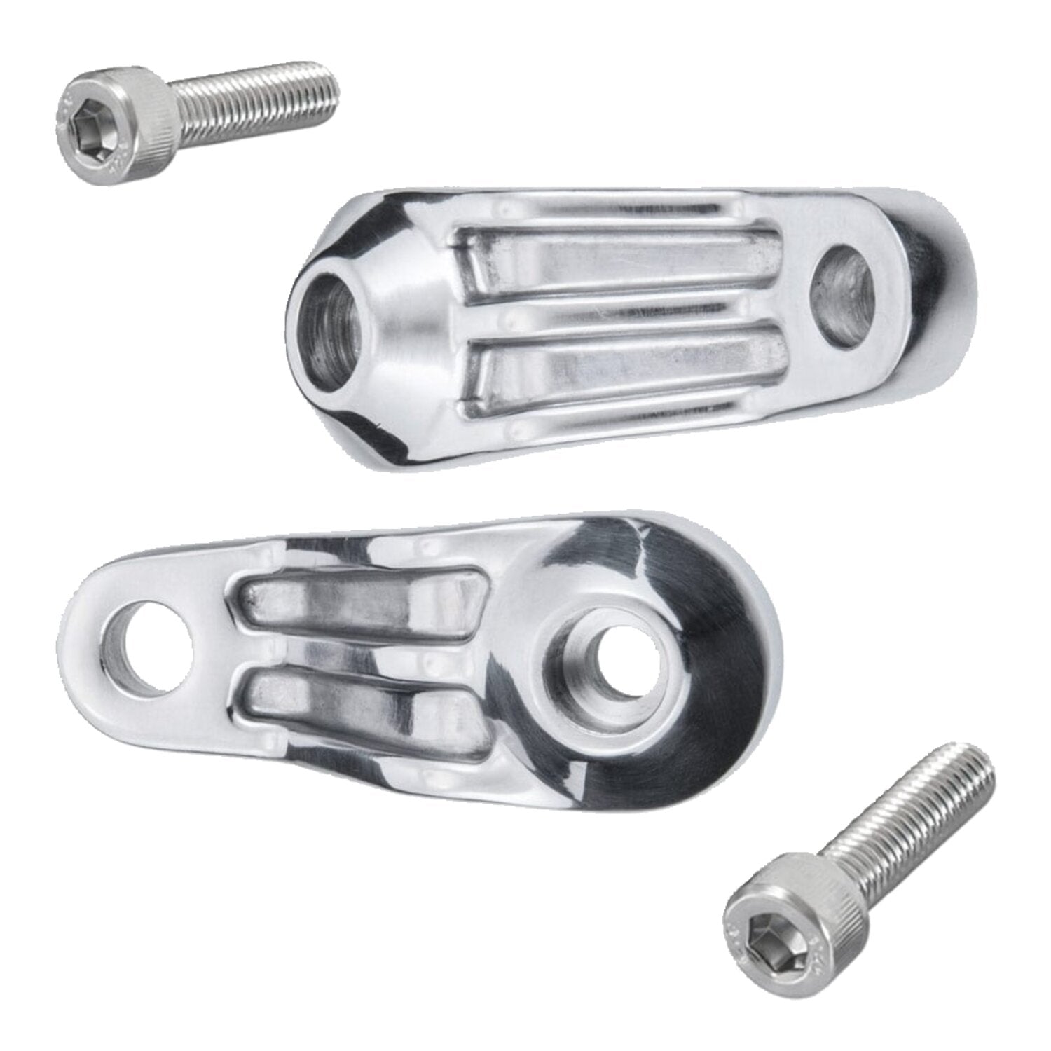 Motone ribbed Triline turn signal brackets - Polished