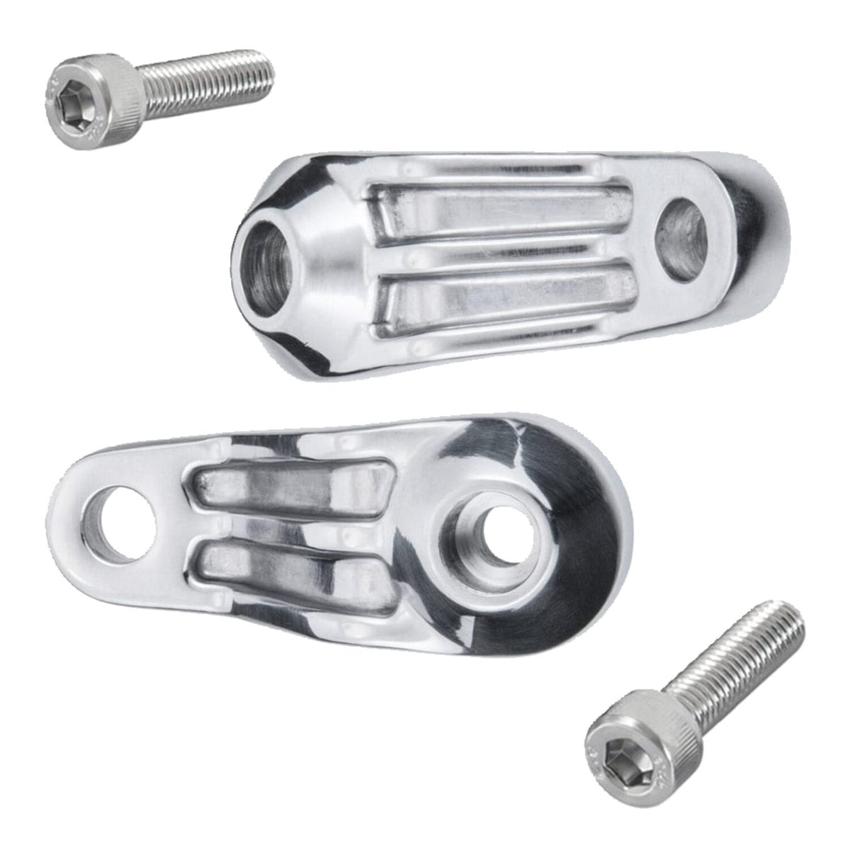 Motone ribbed Triline turn signal brackets - Polished