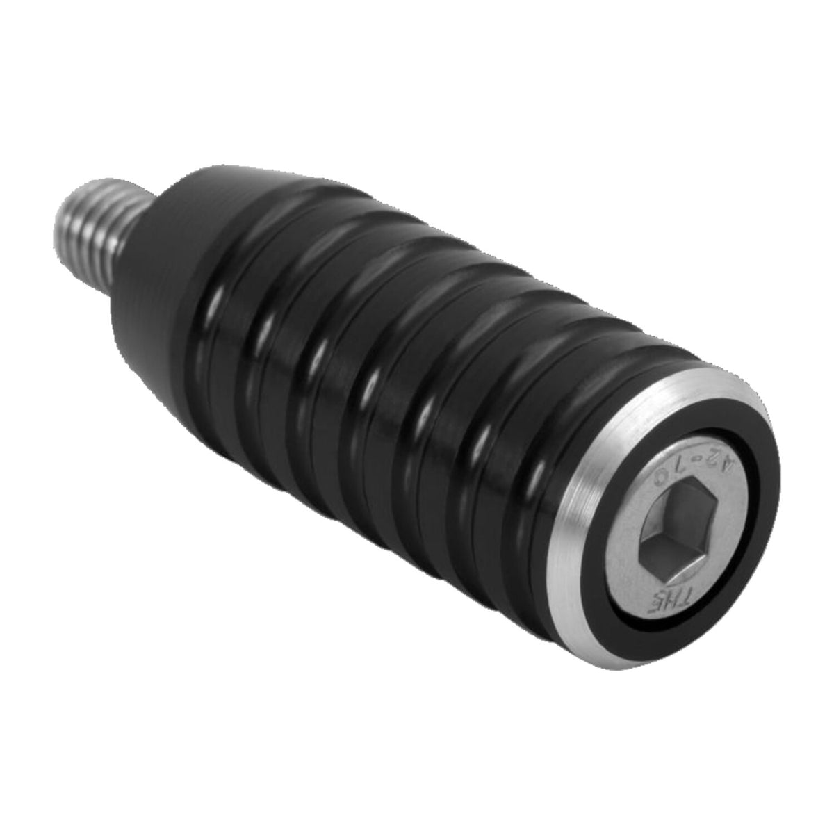 Motone shifter end peg ribbed - Black Anodized