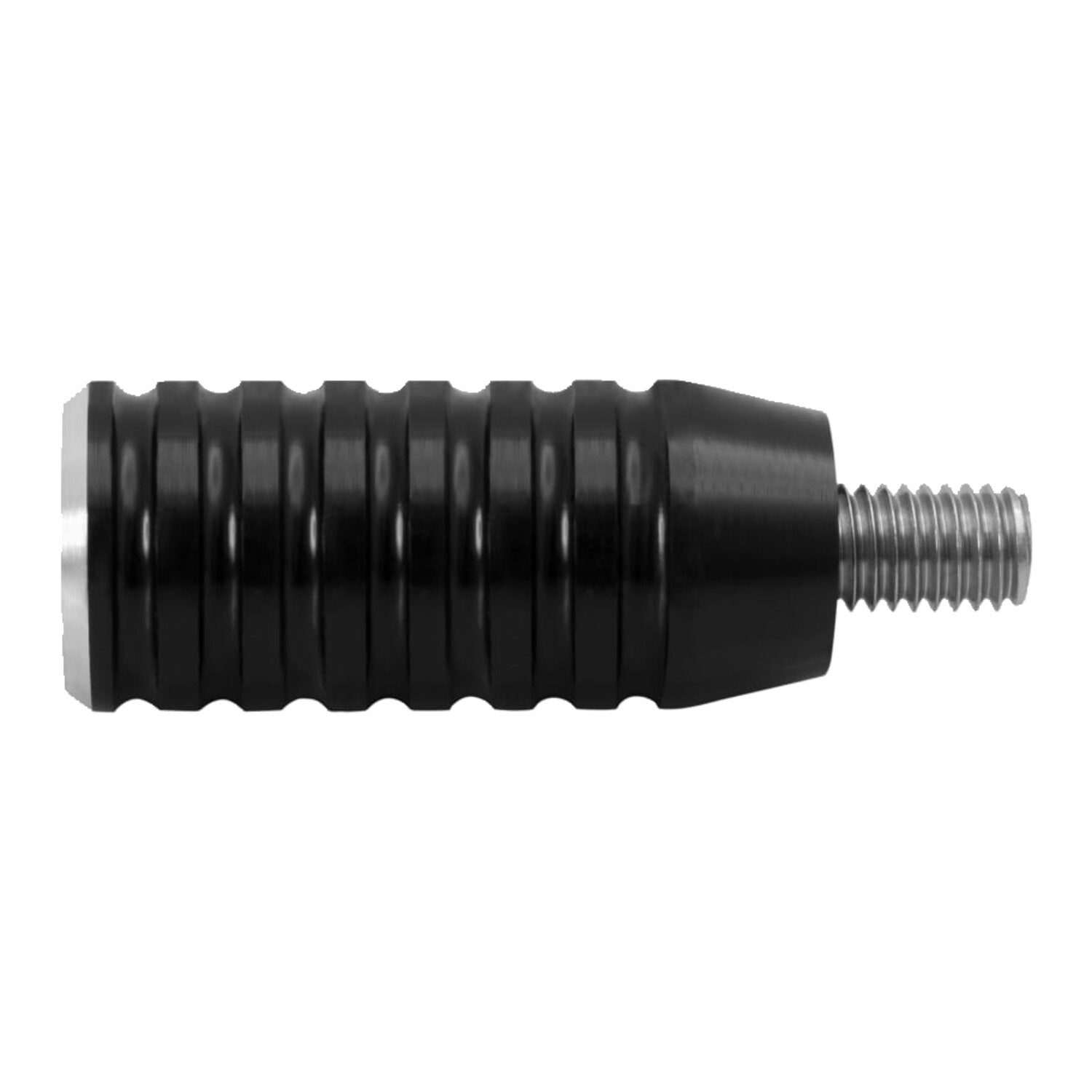 Motone shifter end peg ribbed - Black Anodized