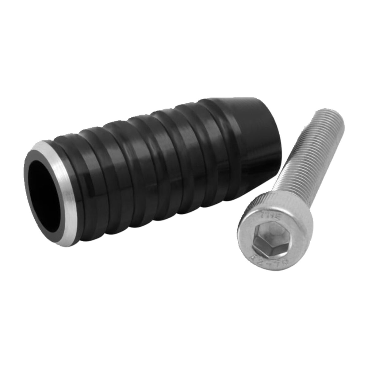 Motone shifter end peg ribbed - Black Anodized