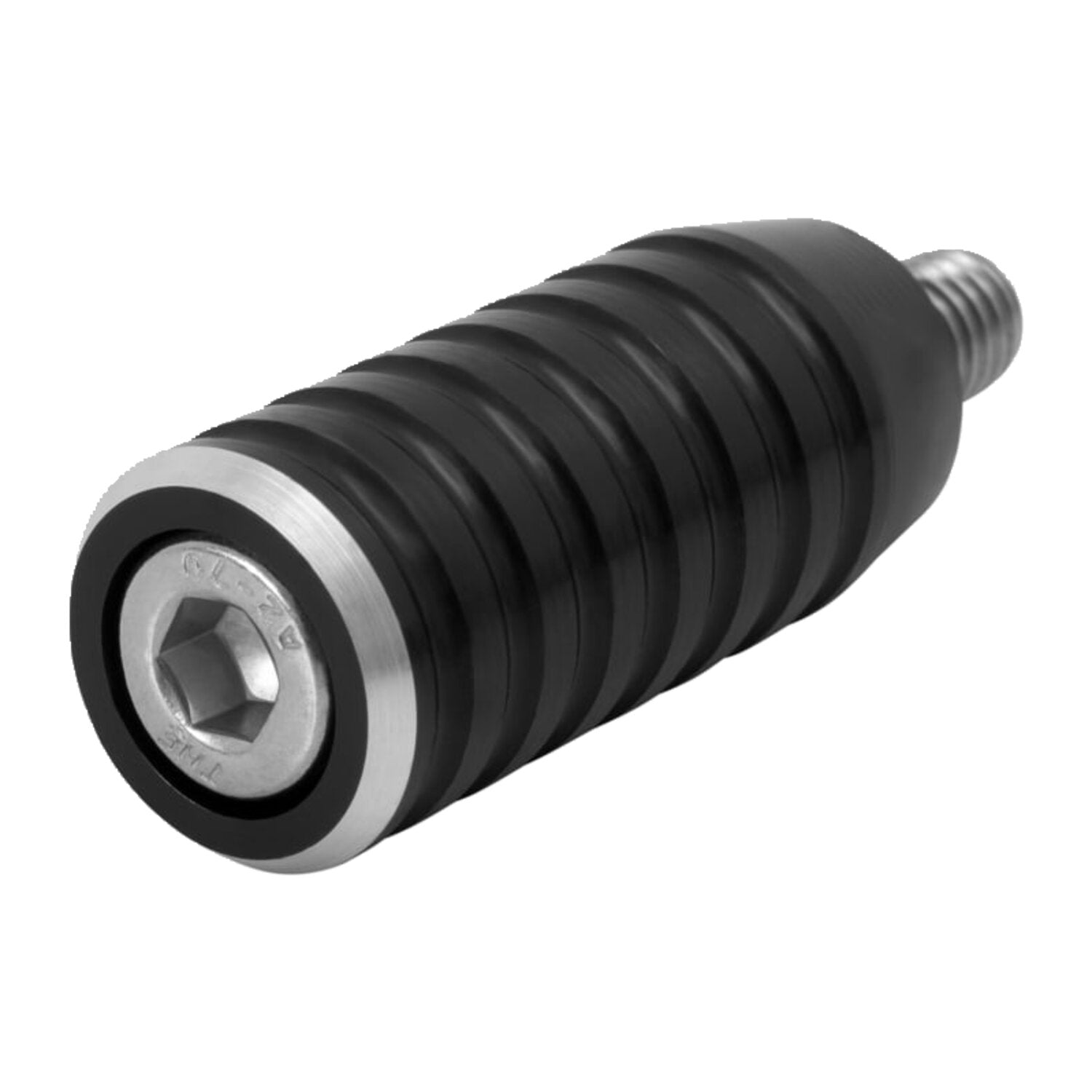 Motone shifter end peg ribbed - Black Anodized