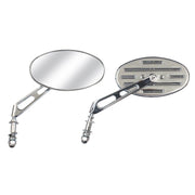 MCS Slotted cateye mirror - Chrome short stem