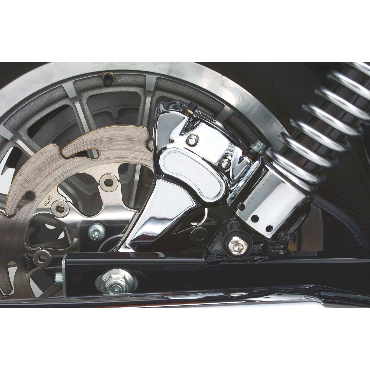 MCS Brake caliper & bracket assembly rear - Chrome