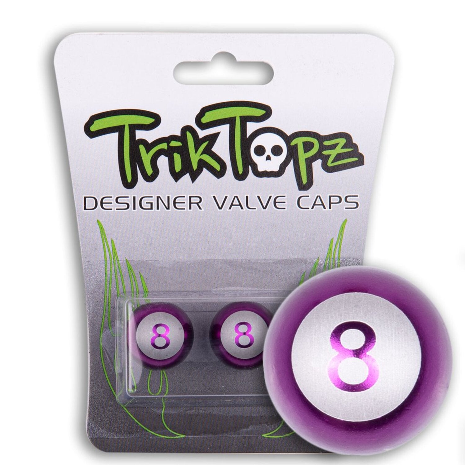 Trik Topz Eight Ball valve caps - Purple