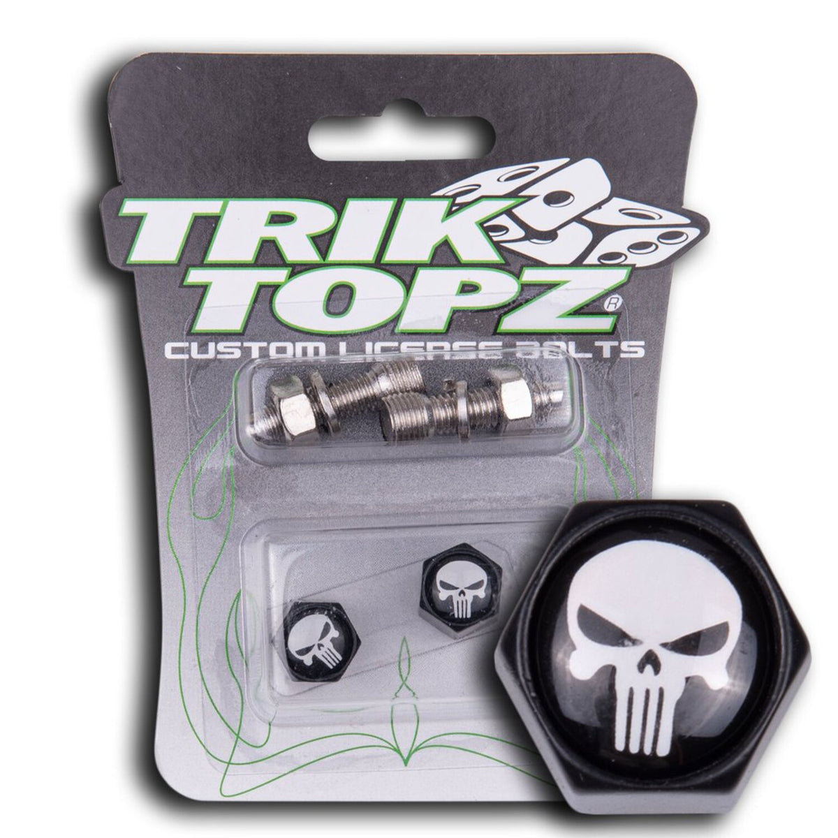 Trik Topz Block Skull license plate mounts - Black