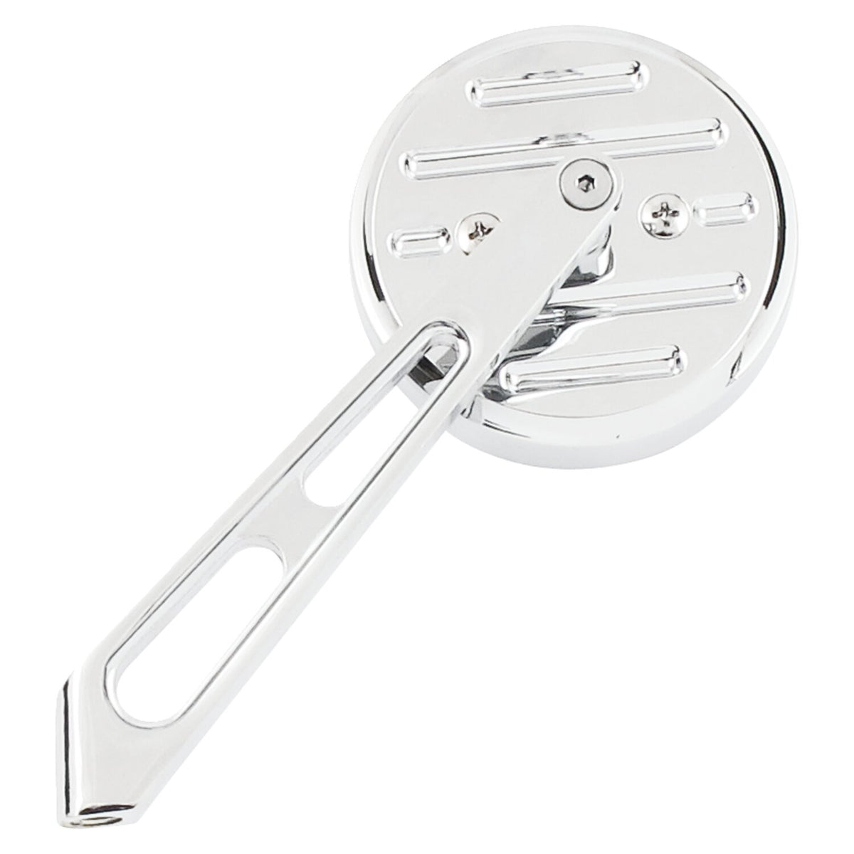 MCS Mini-round aluminum mirror - Chrome short stem l&r