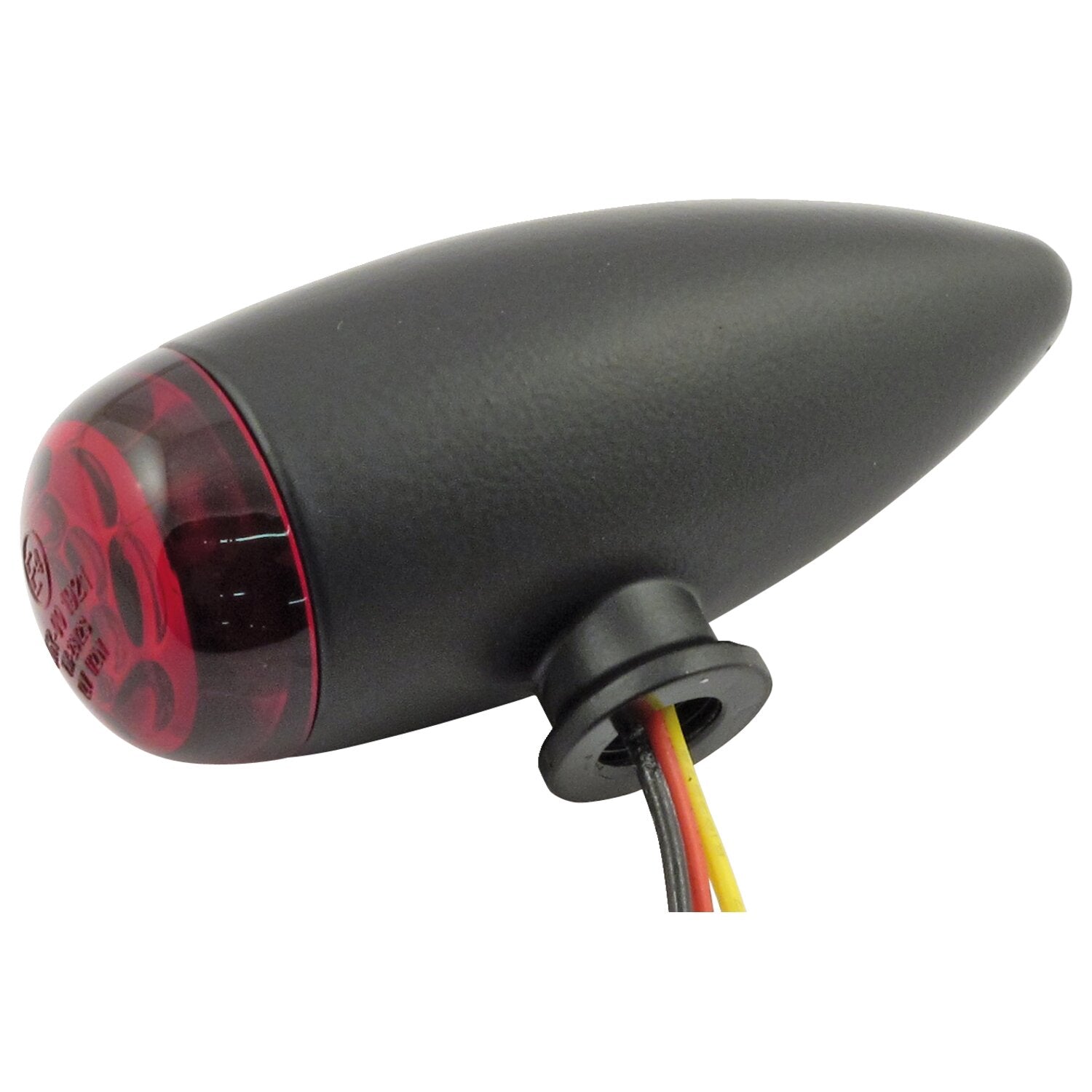 MCS Micro bullet LED taillight set - Black - Red lens