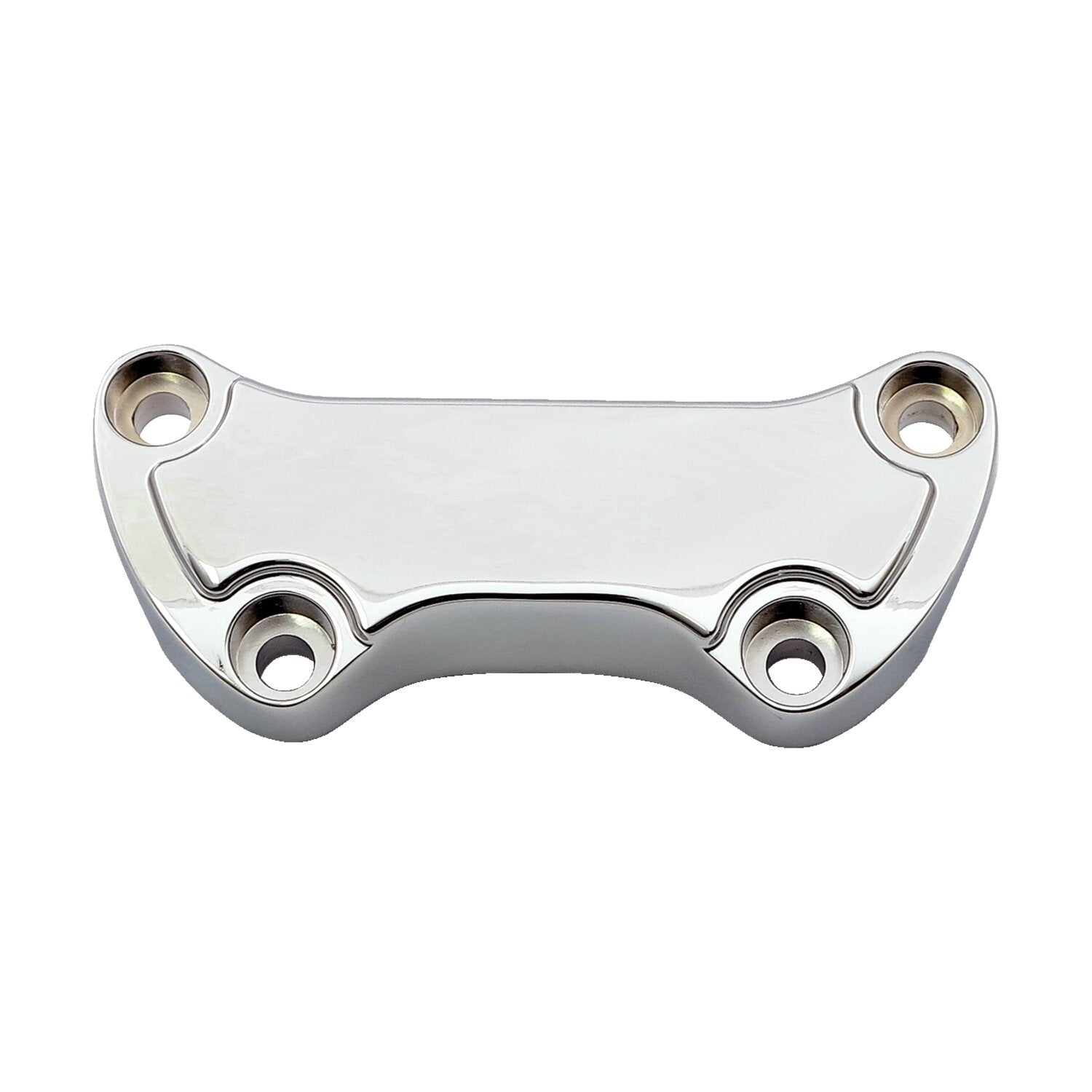 MCS Handlebar clamp Low Scalloped with skirt - Chrome