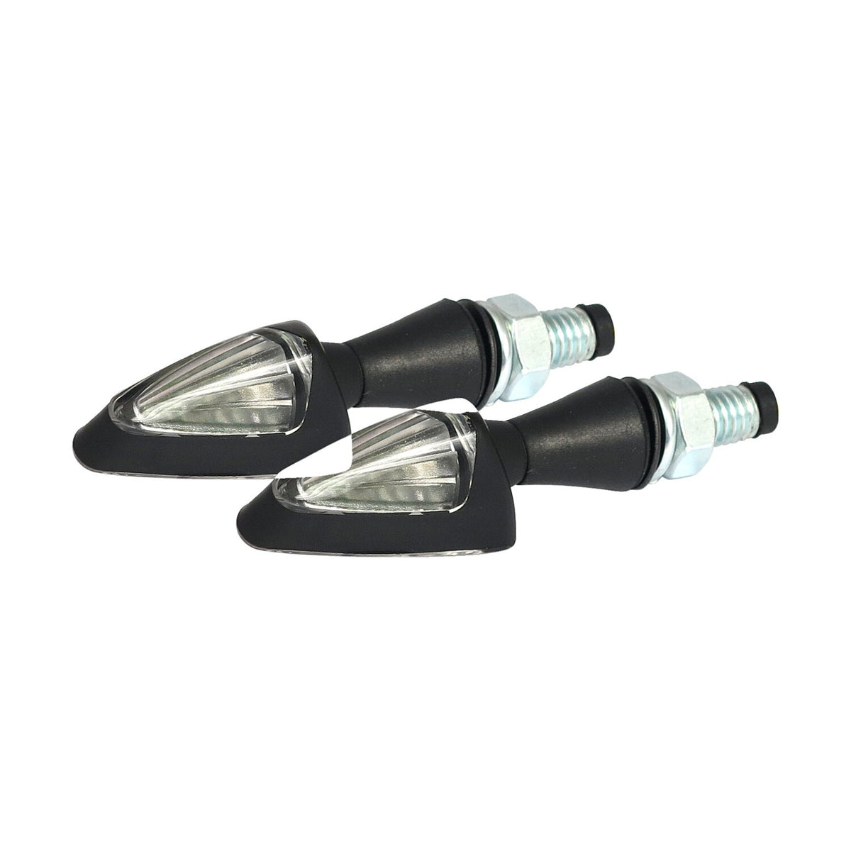 MCS Black peak LED turn signals - Black - Clear lens