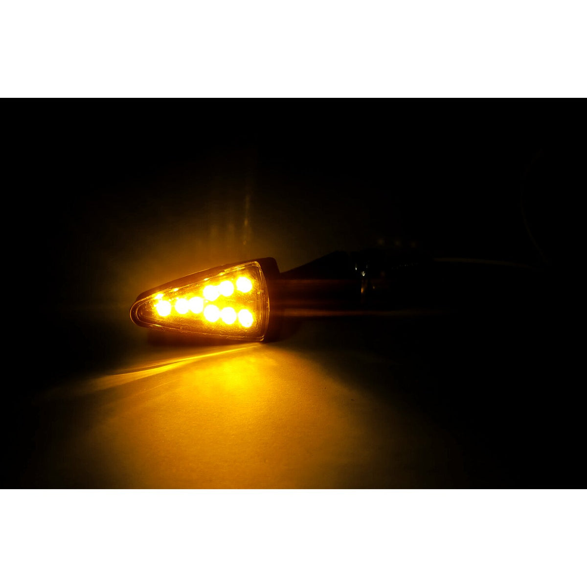 MCS Black peak LED turn signals - Black - Clear lens