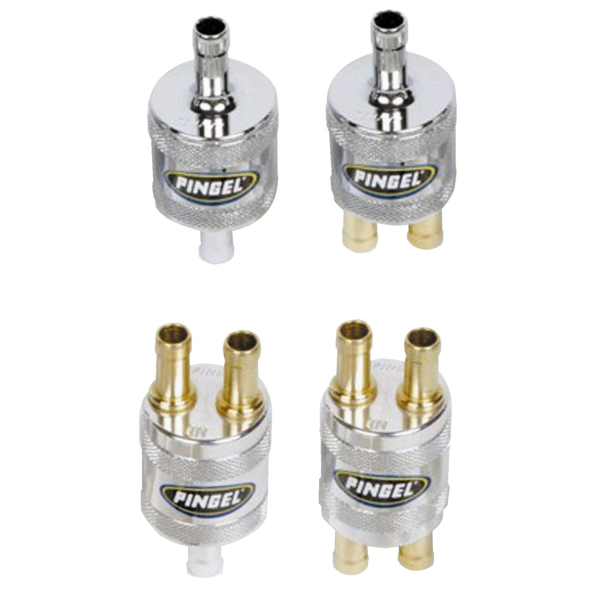 Pingel 5/16 fuel filter 1-in / 1-out - Chrome