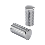 Kustom Tech FL handlebar grip ends - Ribbed polished alu