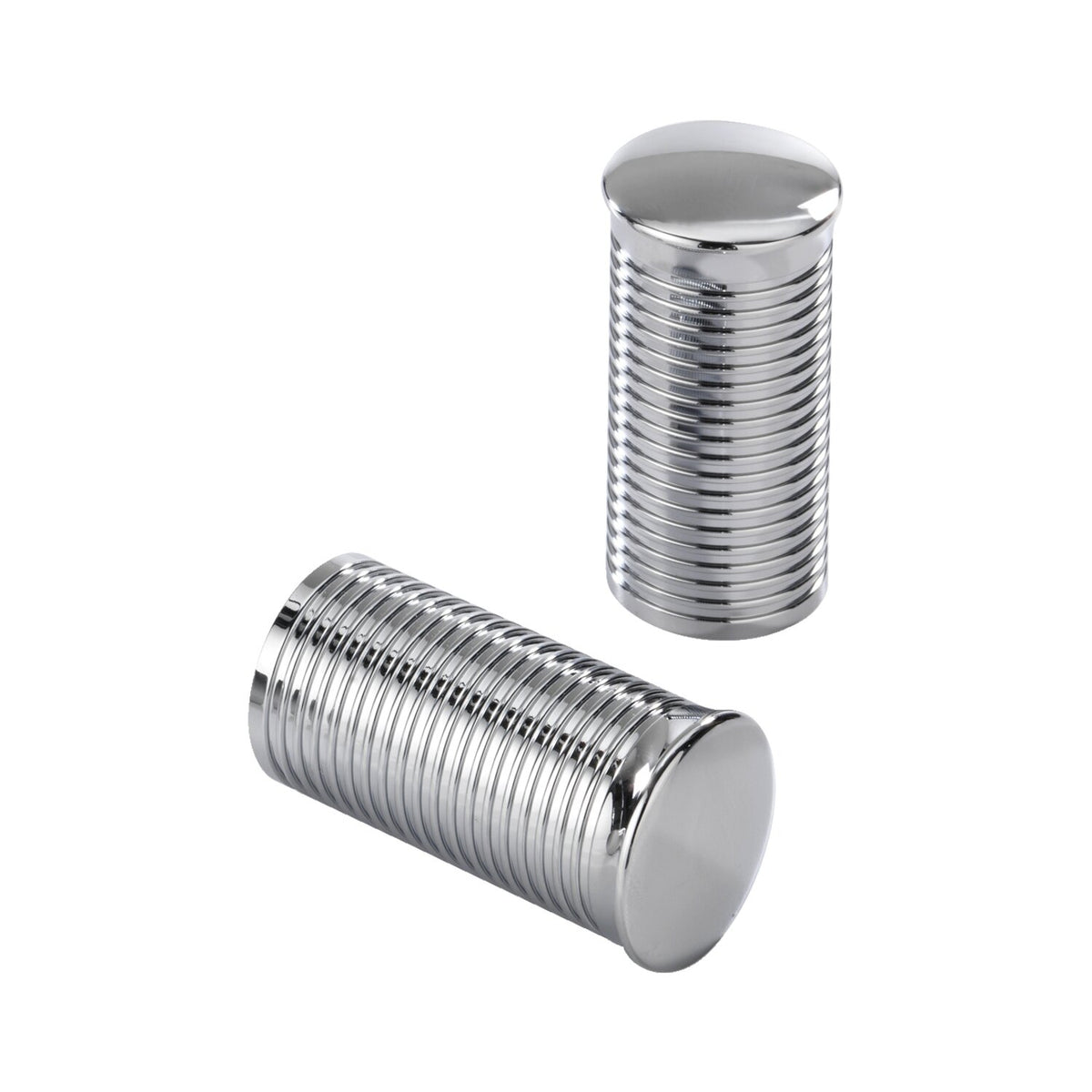 Kustom Tech FL handlebar grip ends - Ribbed polished alu