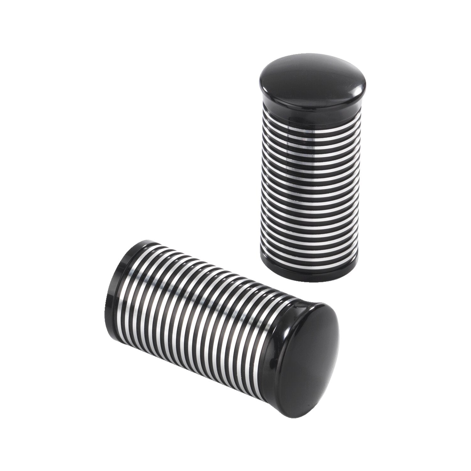 Kustom Tech FL handlebar grip ends - Ribbed black CC alu