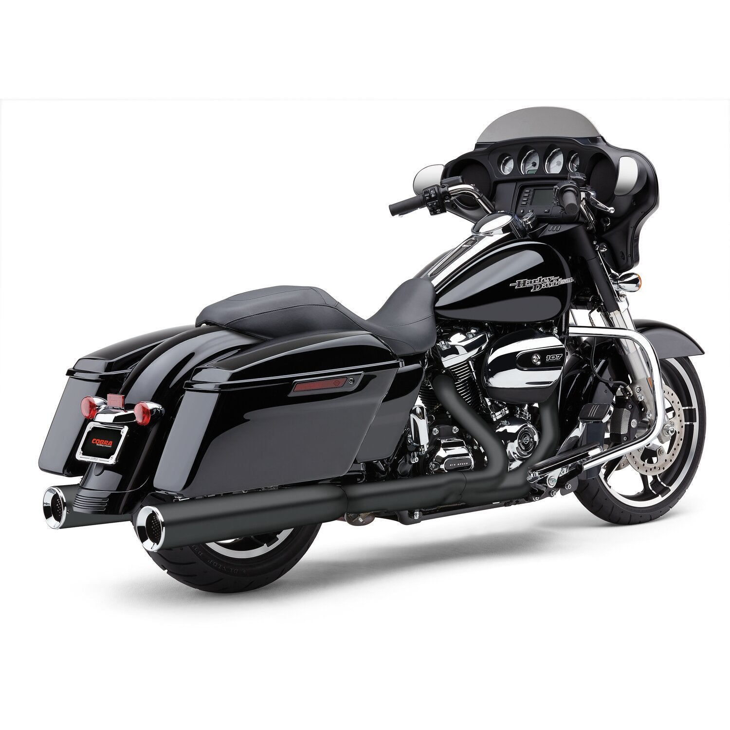 Cobra Powrflo 4-1/2" slip on mufflers - Black