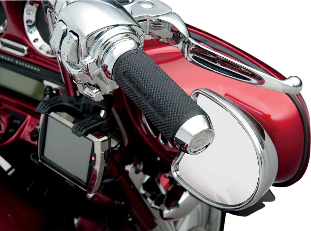 Performance Machine Elite Custom Grips - Black/chrome