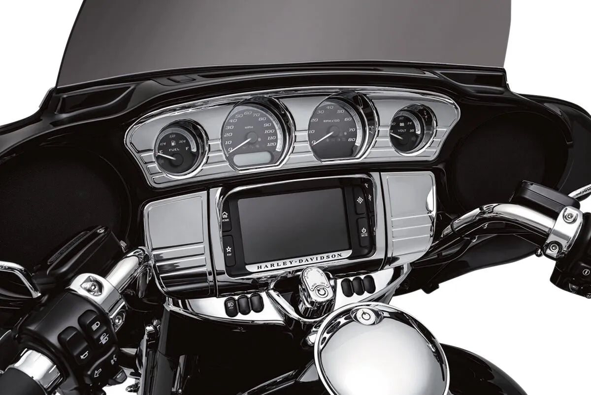 Kuryakyn Tri-line Stereo Trim - Chrome