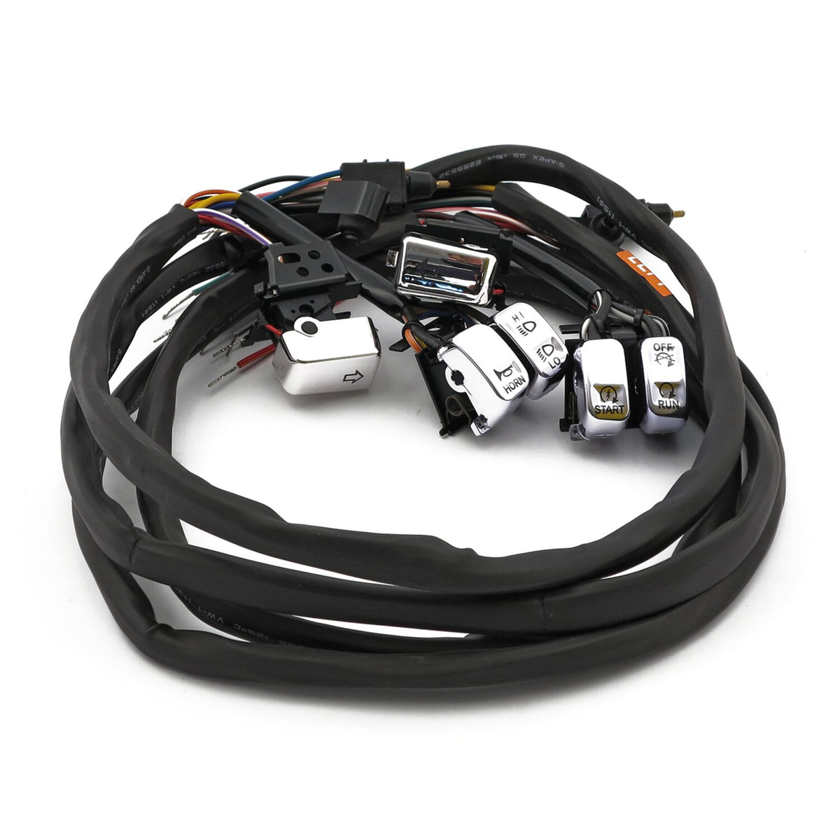 MCS Handlebar switch & wiring kit - Radio - Chrome