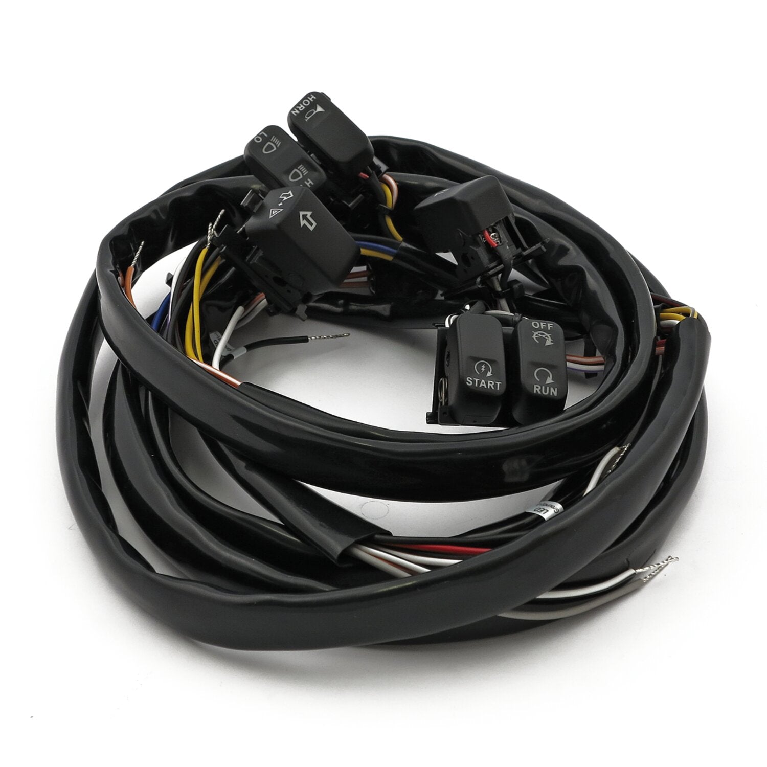 MCS Handlebar switch & wiring kit - Standard - LED - Black