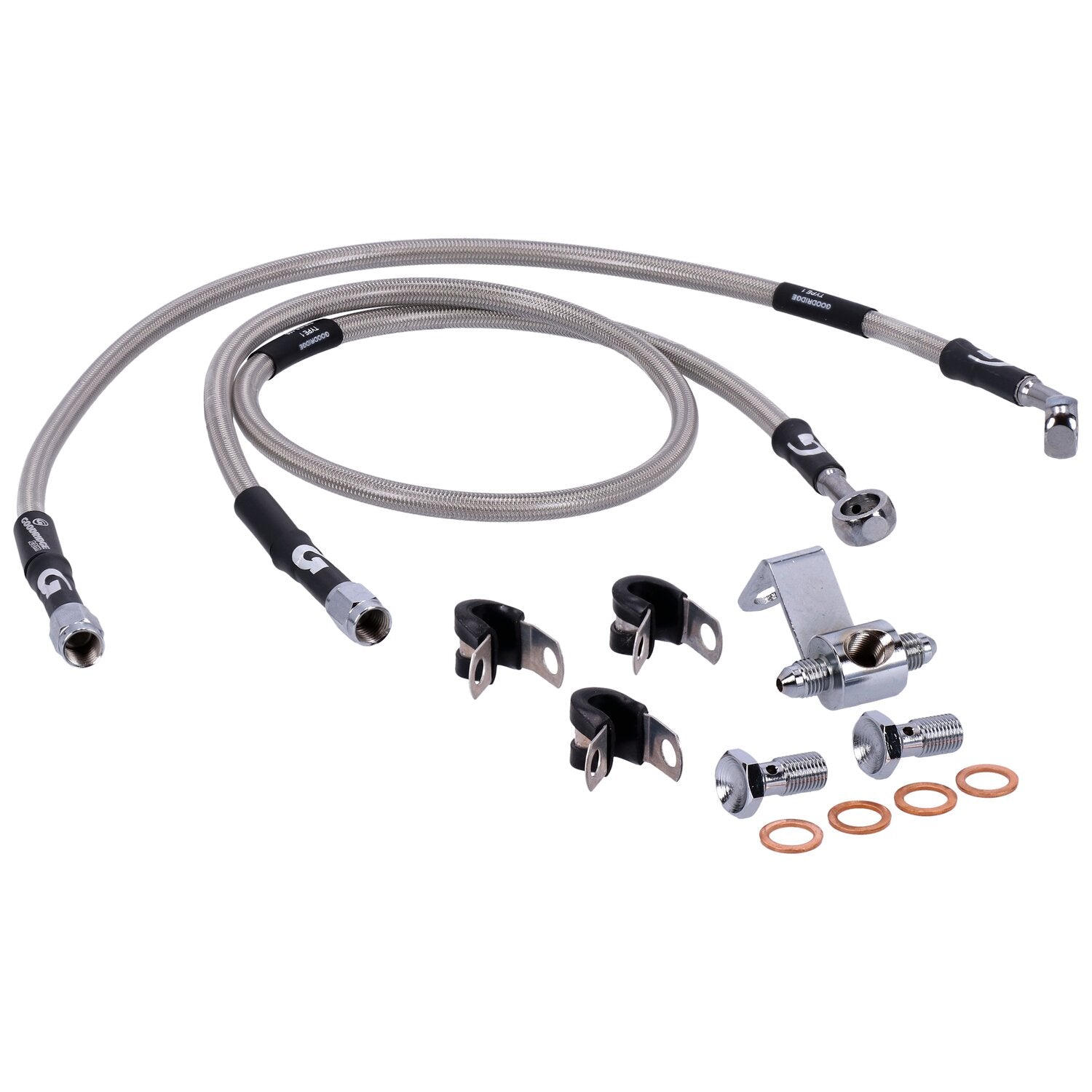 MCS by Goodridge brake line rear stainless clear coated