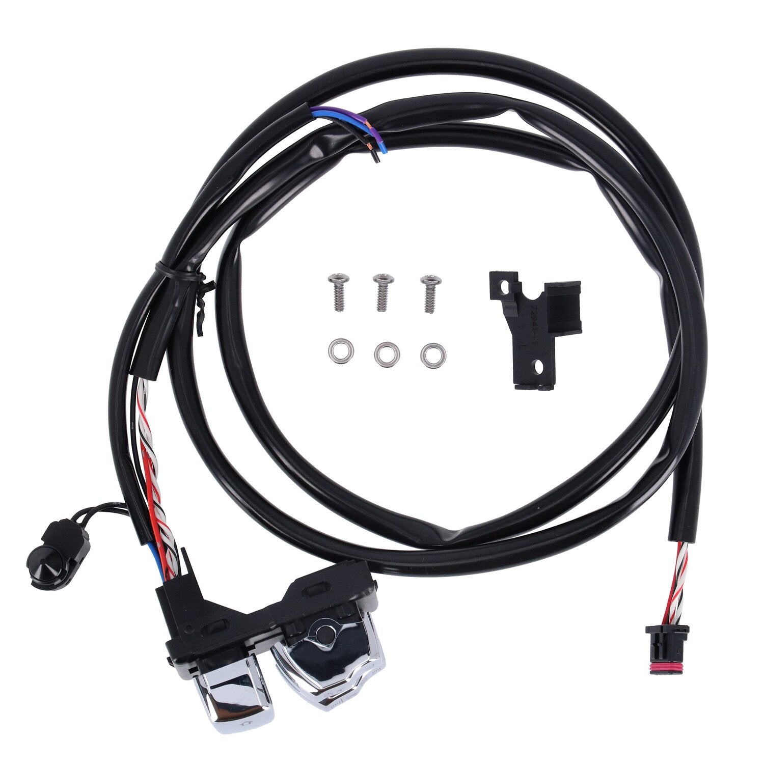 MCS Handlebar switch & wiring kit clutch side - Chrome
