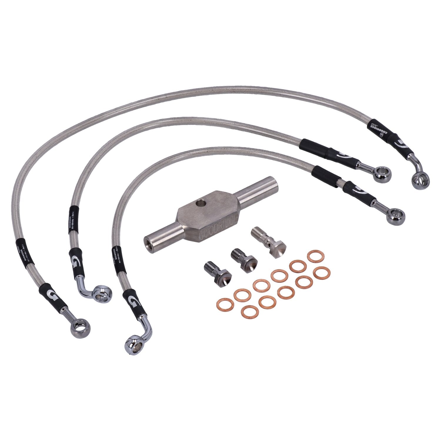 MCS by Goodridge brake line front stainless clear coated