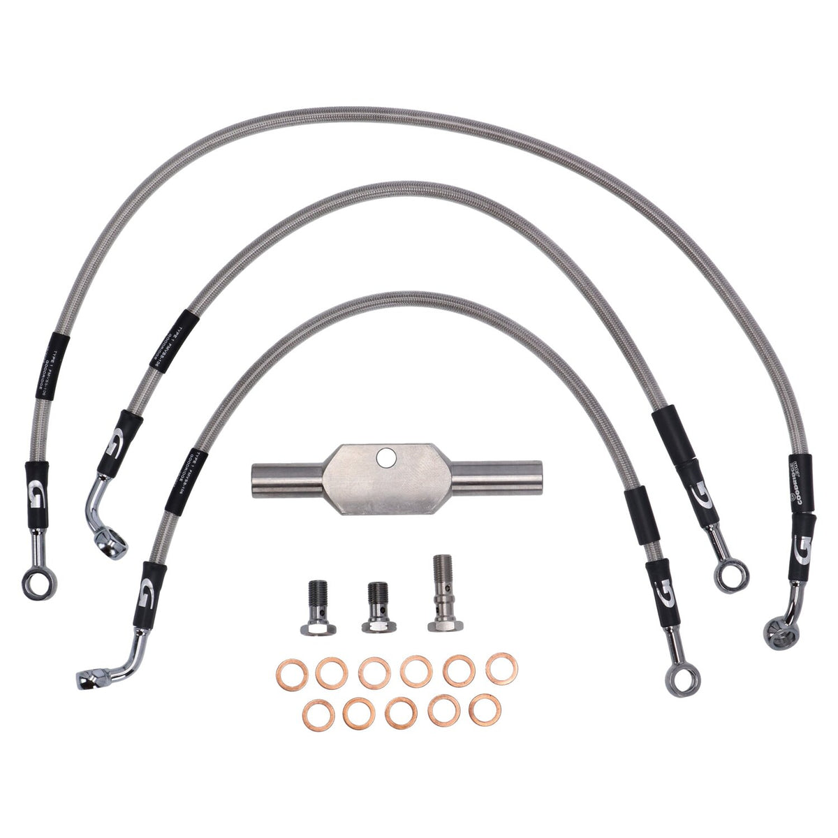 MCS by Goodridge brake line front stainless clear coated