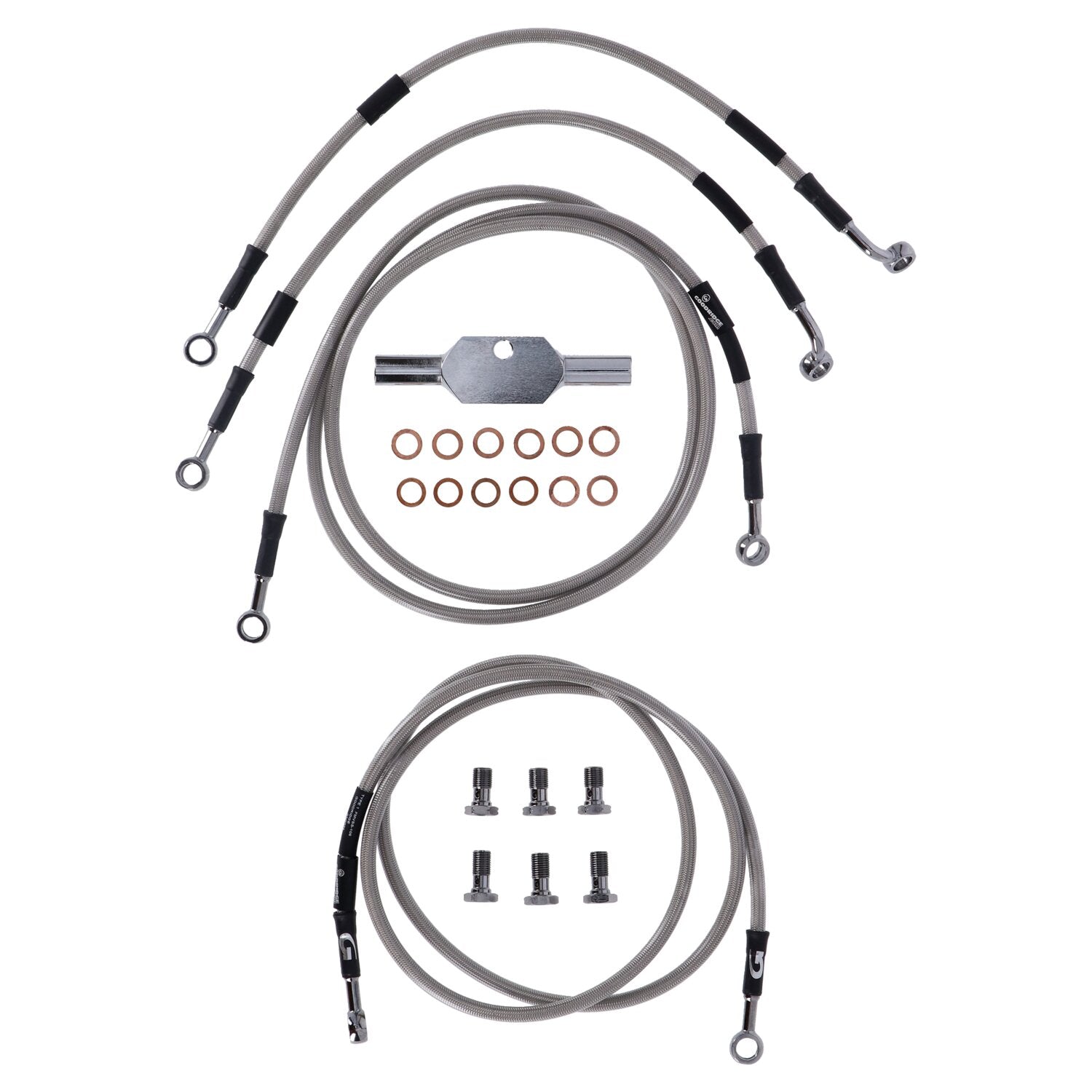MCS by Goodridge brake line front stainless clear coated
