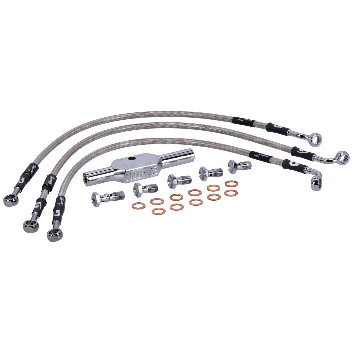 MCS by Goodridge brake line front stainless clear coated